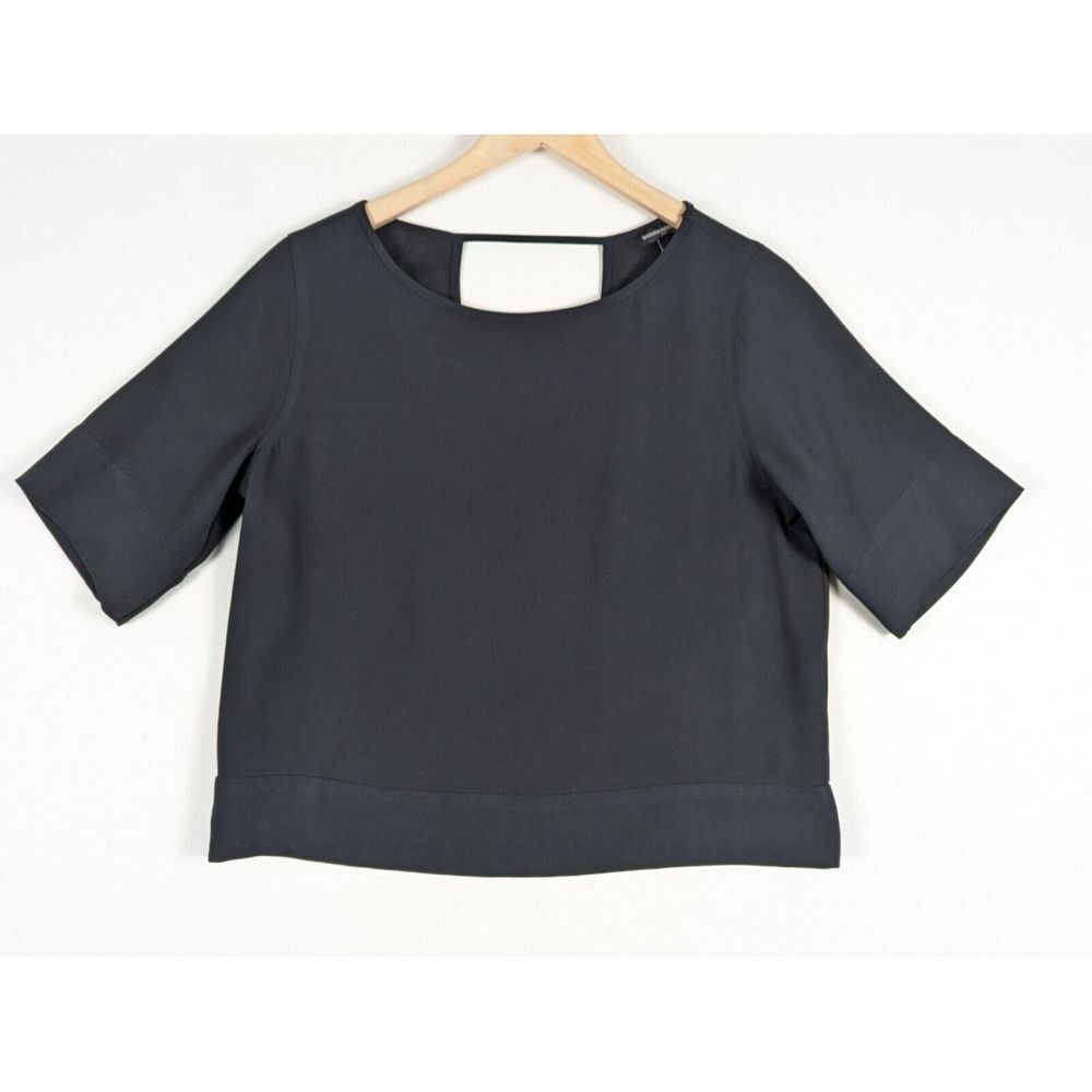 Banana Republic Black Top Women S Short Open‎ Cross Back Square Bottom